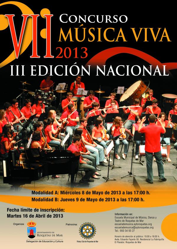 MUSICA VIVA 2013. Modalidad A.