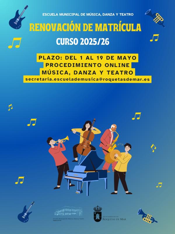 ABIERTO EL PLAZO DE RENOVACIÓN DE MATRÍCULA 2025/26
